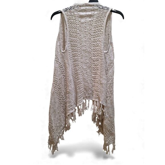 Justice Girls Crochet Fringe Vest – Size 8/10, Beige, Pre-Owned - Picture 9 of 12